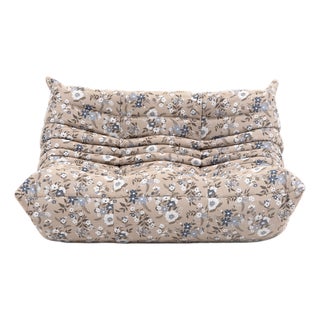 Togo Three-Seater Sofa in Pattern Fabric by Michel Ducaroy for Ligne Roset For Sale