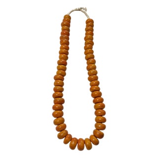 Vintage African Necklace /Currency 50 Amber Trade Beads Nigeria For Sale