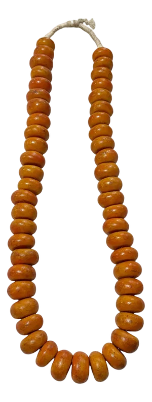 Vintage African Necklace /Currency 50 Amber Trade Beads Nigeria