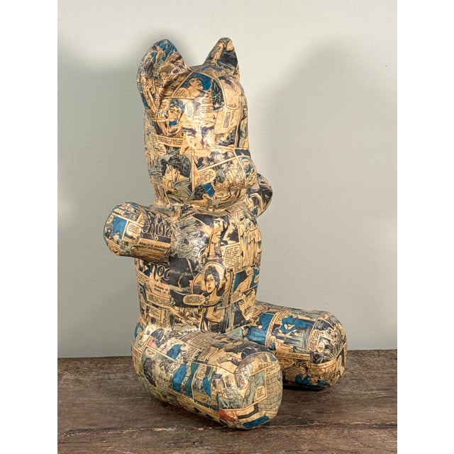 Vintage Filipino Comic Paper Mache Bear Piñata Folk Art Sculpture For Sale - Image 4 of 8