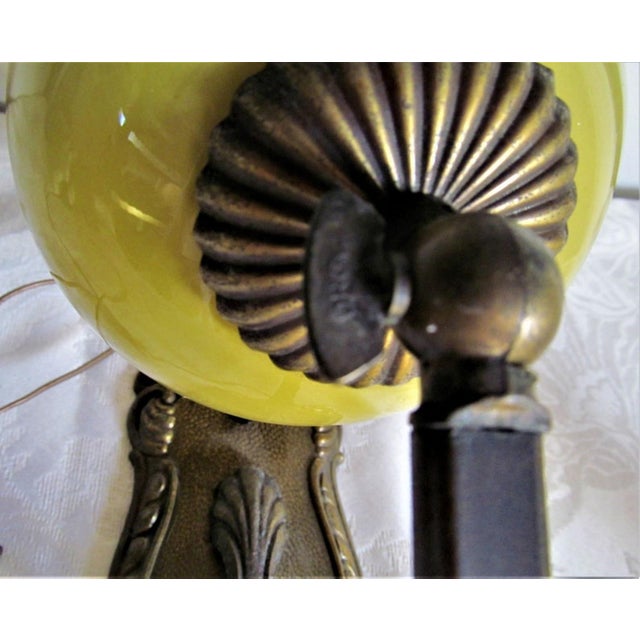 Bauhaus Vintage Art Deco Bauhaus German Desk Lamp in Bronze with Opaline Glass Shade, 1930s For Sale - Image 3 of 11