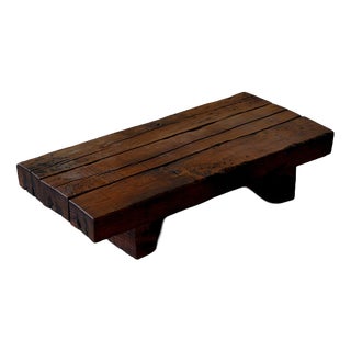 Large Vintage Dutch Rustic Coffee Table in Oak, 1960s For Sale