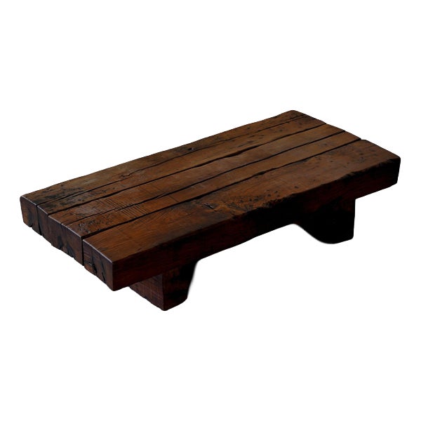 Large Vintage Dutch Rustic Coffee Table in Oak, 1960s For Sale