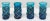 Vintage Brutalist Mid-Century Modern tasting glasses by Felipe Derflingher in varied vibrant blues. Set of (4) four. Each...