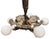 1930s Art Deco Brass Five Light Circular Chandelier by Markel W/ Original Chain For Sale - Image 4 of 10
