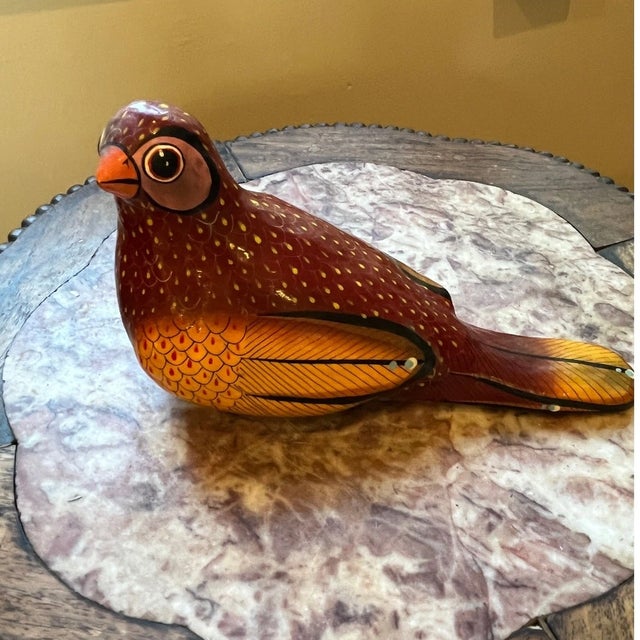 Mid 20th Century Mid 20th Century Jorge Wilmot Tonala Mexico Signed Paper Mache Bird Sculpture 7" - Pristine Ar For Sale - Image 5 of 11