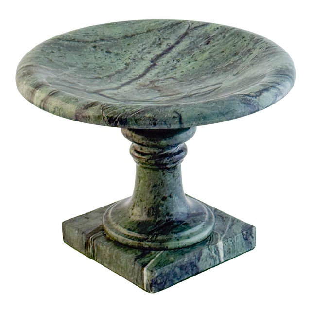 Italian Neoclassical Tazza or Pedestal Bowl of Figured Green Marble For Sale In Austin - Image 6 of 9