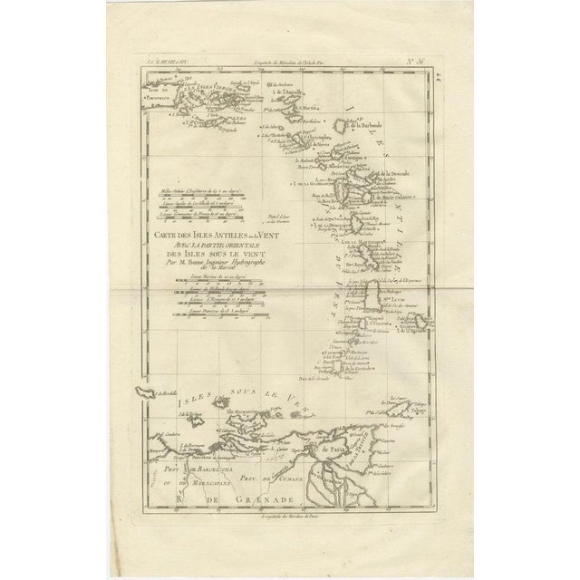Caribbean and Lesser Antilles Enlightenment Map by Rigobert Bonne, 1780s For Sale - Image 12 of 12