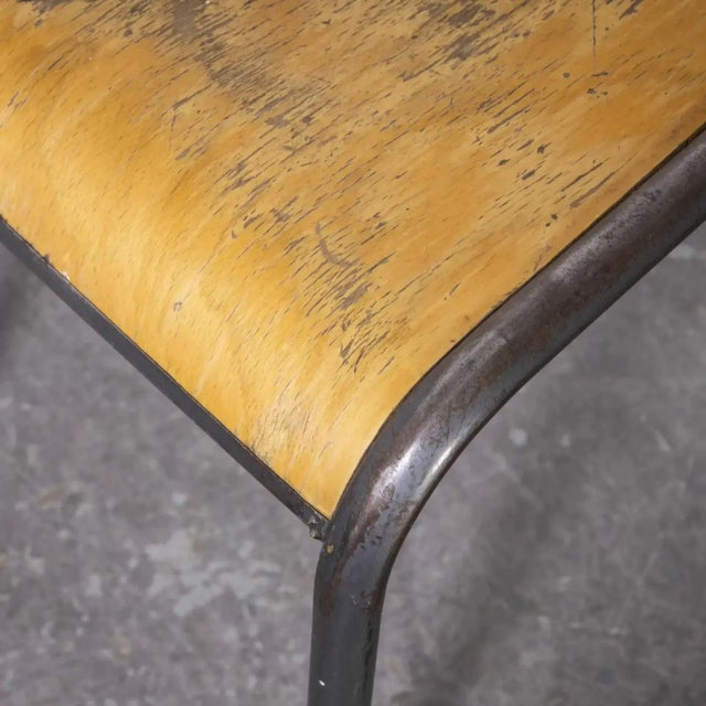 Brown French Silver Stacking Dining Chair from Mullca, 1950s For Sale - Image 8 of 10