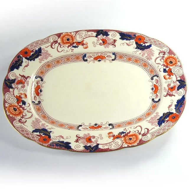 Victorian Earthenware Platter from Derby Crown Ware, in Very Good conditions. Designed 1920 to 1949 This piece has an...