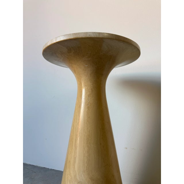Vintage Organic Modern Minimalist Italian Travertine Pedestal Side Table/ Sold For Sale In Miami - Image 6 of 12