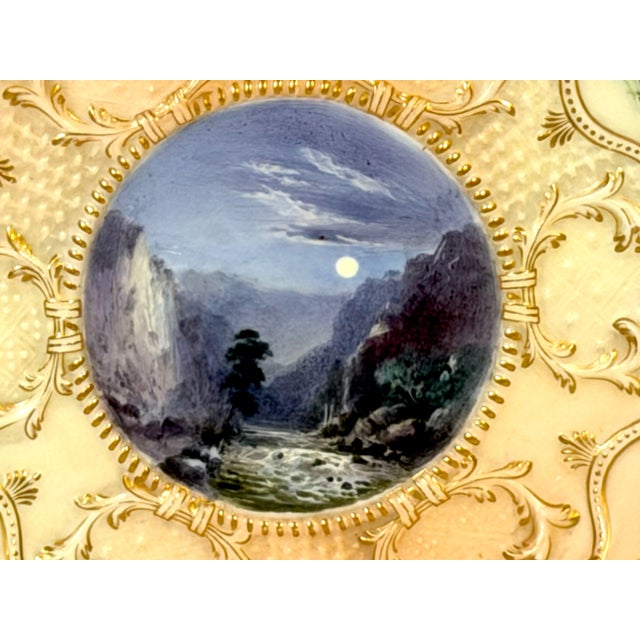 Royal Worcester “Empress” Shell-Form Porcelain Dish with Moonlit River Gorge, 1897, Unsigned For Sale - Image 18 of 18