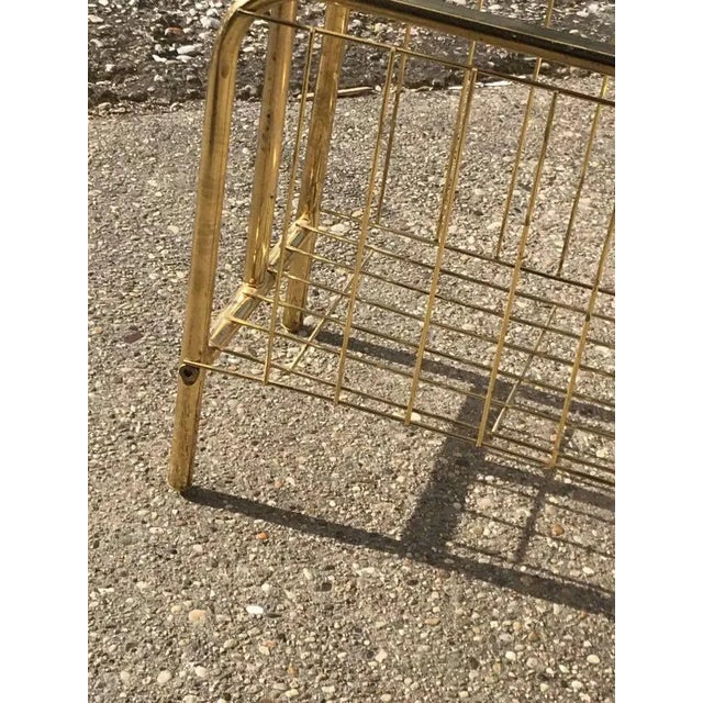 Mid-Century Brass Magazine Rack For Sale - Image 4 of 6