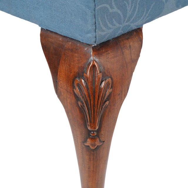 English Queen Anne Upholstered Stool, C. 1850 For Sale - Image 9 of 12
