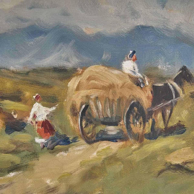 Contemporary Juan Gress, The Hay Harvest Artwork, 2000s, Oil Painting on Canvas, Framed For Sale - Image 3 of 10