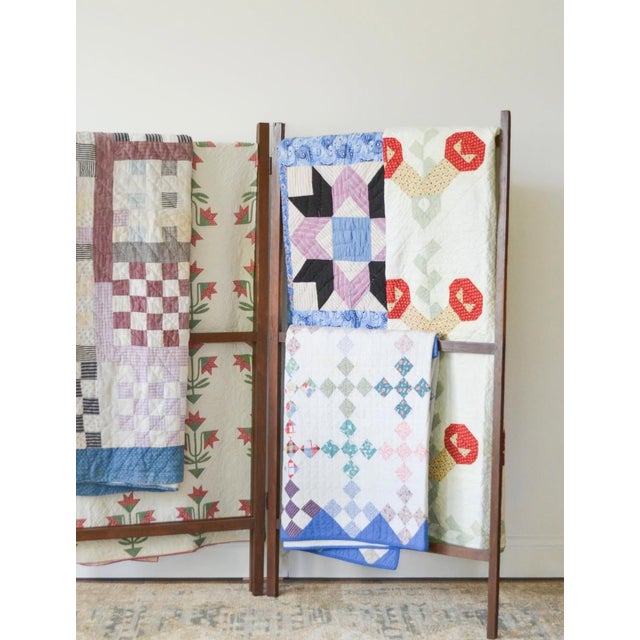 Antique Hand Quilted Scrap Patchwork Quilt C1930s Folk Art Textile For Sale - Image 11 of 11