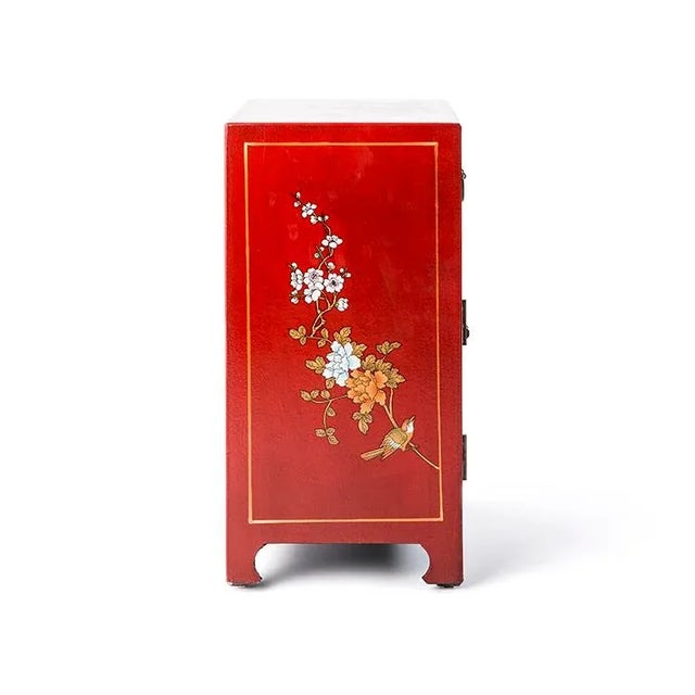 Asian Shanxi Hand Painted Motif Red For Sale - Image 4 of 5
