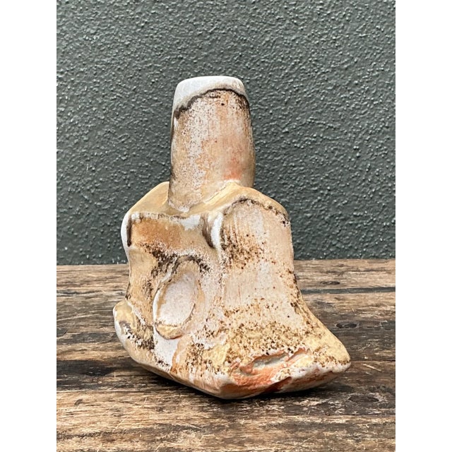 Cream Vintage Abstract Ceramic Vase For Sale - Image 8 of 12