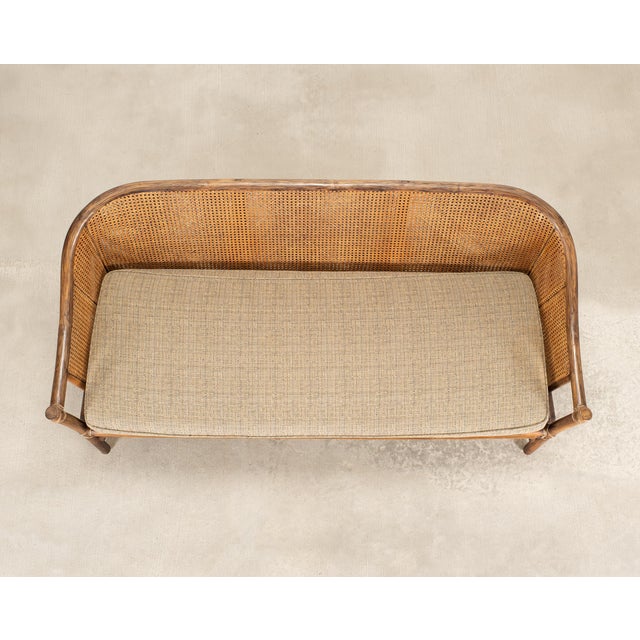 McGuire McGuire Organic Modern Rattan Double-Cane Panel Sofa Settee For Sale - Image 4 of 18