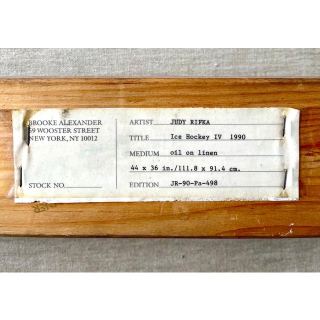 Judy Rifka, Judy Rifka, Abstract Expressionist Oil Painting Hockey Players. Brooke Alexander, 1983 For Sale - Image 12 of 12