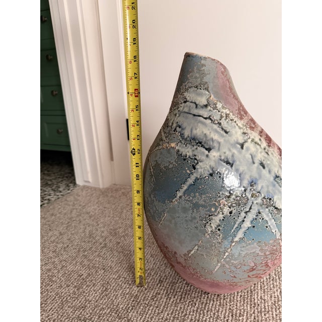 Tony Evans Vintage Tony Evans 17" Raku Art Pottery Vase For Sale - Image 4 of 7