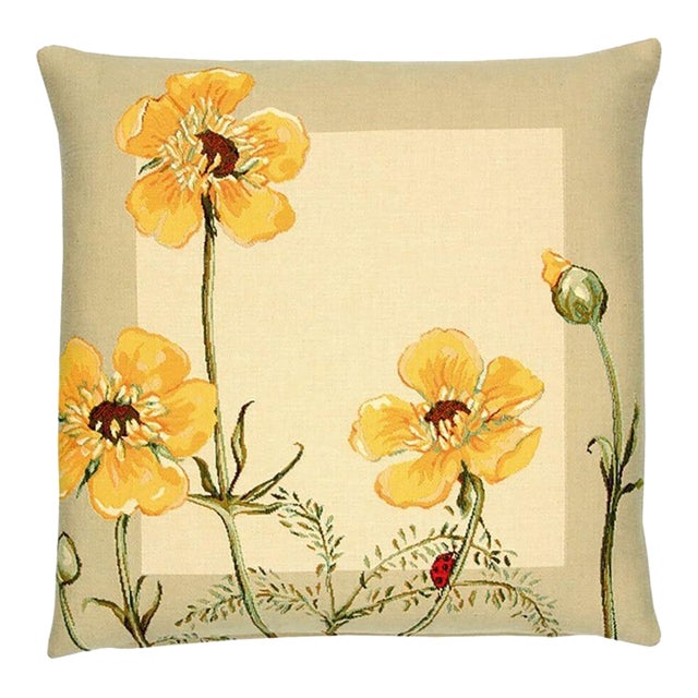 Buttercups Cushion With Feather Filler - 33x33cm (13"x13") For Sale