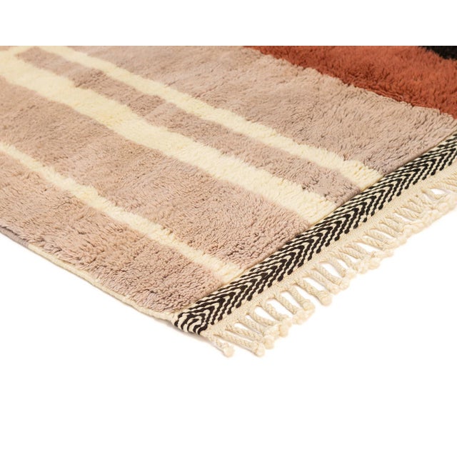 Textile Premium Hand-Knotted Moroccan Wool Rug | 9'1" X 5'0" | One of a Kind For Sale - Image 7 of 9
