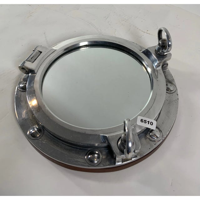 Aluminum Ship's Porthole Mirror For Sale - Image 9 of 10