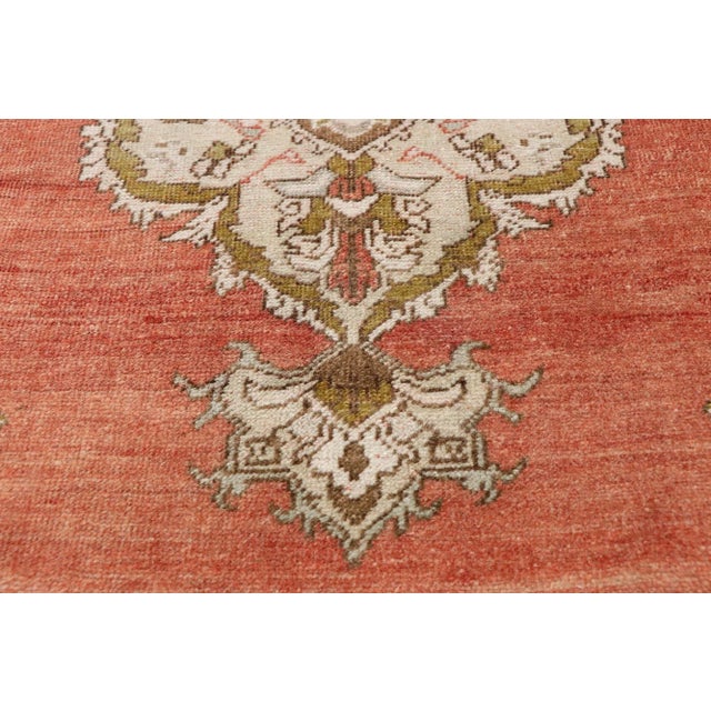 Mid 20th Century Vintage Turkish Oushak Runner 03'06 X 12'08 For Sale - Image 4 of 10