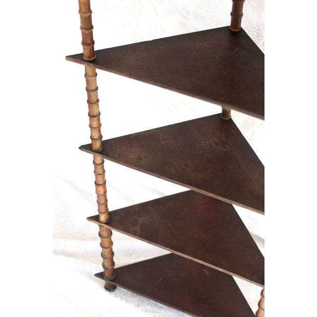 1920s Tall Folk Art Spool Corner Shelf From the 1920s For Sale - Image 5 of 10