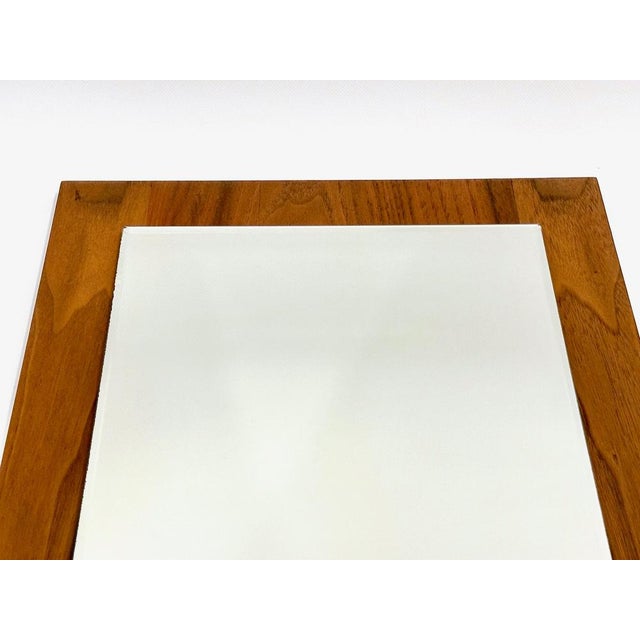 Mid-Century Wall Mirror in Teak, 1970s For Sale - Image 4 of 9