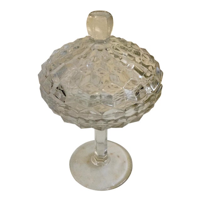 Vintage Indiana Glass Candy Dish With Steam Pedestal For Sale