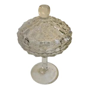 Vintage Indiana Glass Candy Dish With Steam Pedestal