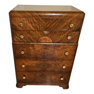 1940s Art Deco Waterfall Dresser For Sale