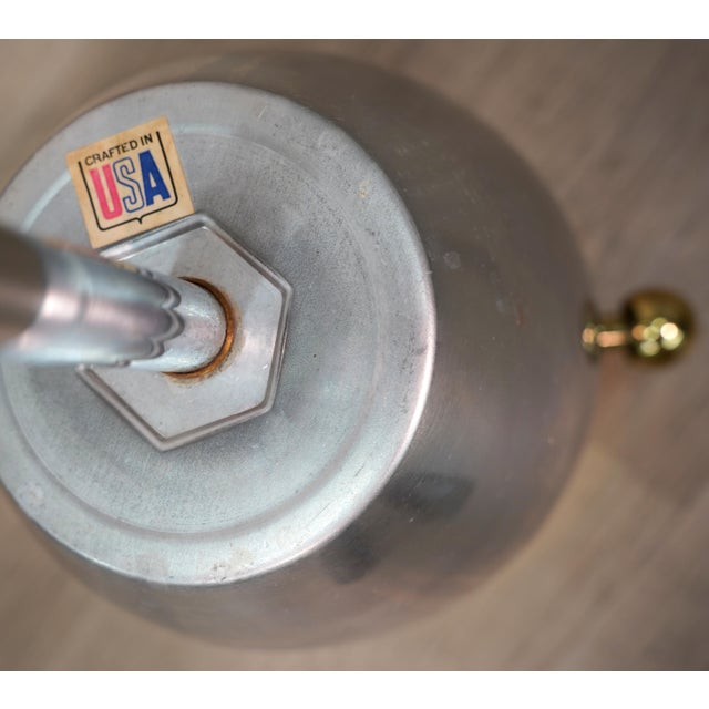 Glitzy Chrome Standing Champagne Ice Bucket With Brass Ball Shaped Handles For Sale In Miami - Image 6 of 6