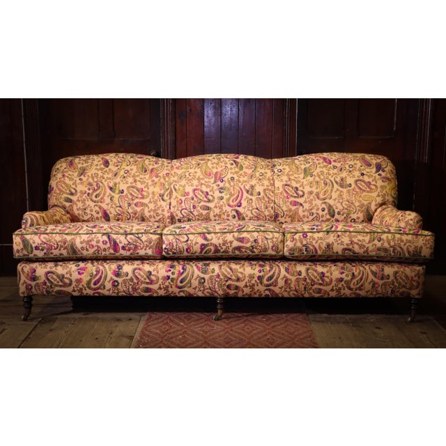 Textile Three-Seater Standard Sofa with Embroidered Paisley, 2010s For Sale - Image 7 of 16
