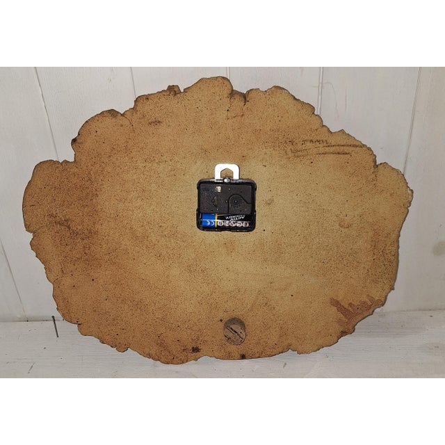 1980s Vintage Geometric Wall Clock with Handmade Ceramic Dial by T. Tamil, 1980s For Sale - Image 5 of 8