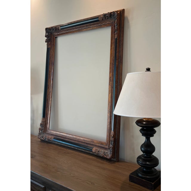 1980s Vintage Baroque Revival Bronze & Black Wood Frame For Sale - Image 5 of 17