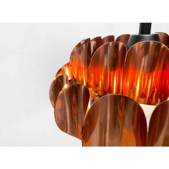 1960s Mid-Century Modern Swiss Copper Type 810 Pendant Lamp by Hans Zender for Temde For Sale - Image 5 of 18