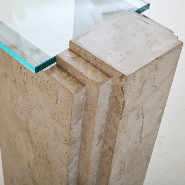 Brazilian Stone Console Table with Glass Top, 1980s For Sale In Chicago - Image 6 of 11