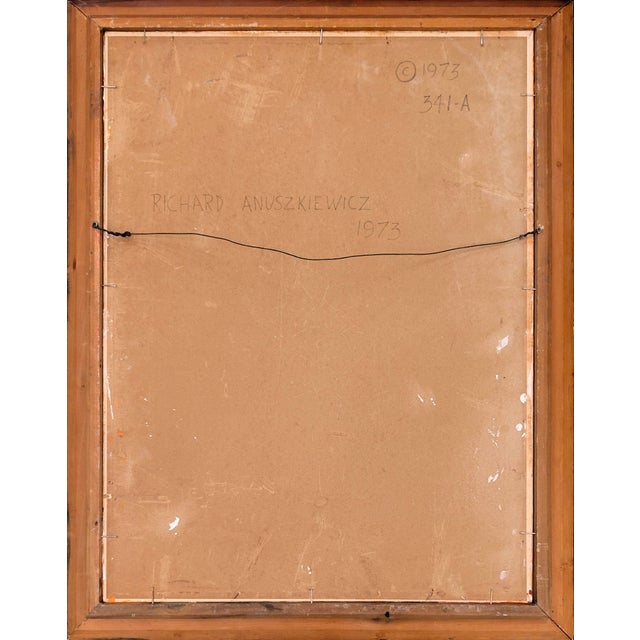 Abstract Richard Anuszkiewicz, Untitled, Original Painting on Board, Hand Signed, 24 X 18 In., 1973 For Sale - Image 3 of 3