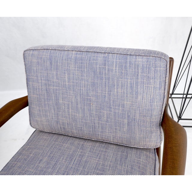 Wood Pair Kofod Larsen Selig Danish Mid-Century Modern Lounge Chairs New Upholstery For Sale - Image 7 of 17