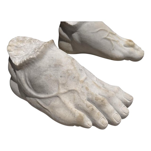 Italian Artist, Classical Greek Style Feet Sculptures, 20th Century, Marble, Set of 2 For Sale