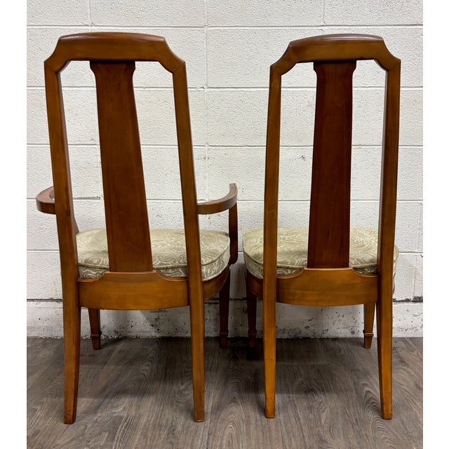 Wood Vintage Mid Century Modern or Regency / Neoclassical Style Dining Chairs - Pair For Sale - Image 7 of 7