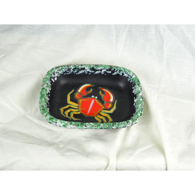 Black Mid 20th Century Mid-Century Fourmaintraux Vallauris Boho Crab Pin Tray For Sale - Image 8 of 11