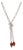 David Yurman Sterling Silver 18k Gold Carnelian Cable Link Lariat Chain Necklace For Sale