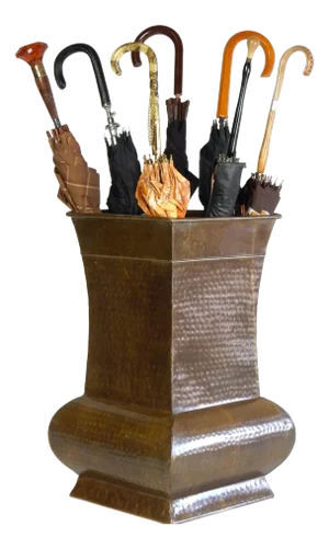 Large Vintage Hammered Brass/Copper Umbrella Holder Stand or Vase