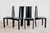 Black Postmodern Dining Chairs in Lacquered Wood and Black Faux Leather, 1980s, Set of 4 For Sale - Image 8 of 16