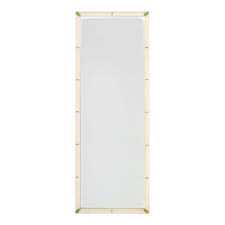 American Faux Bamboo Beveled Full-Length Mirror For Sale