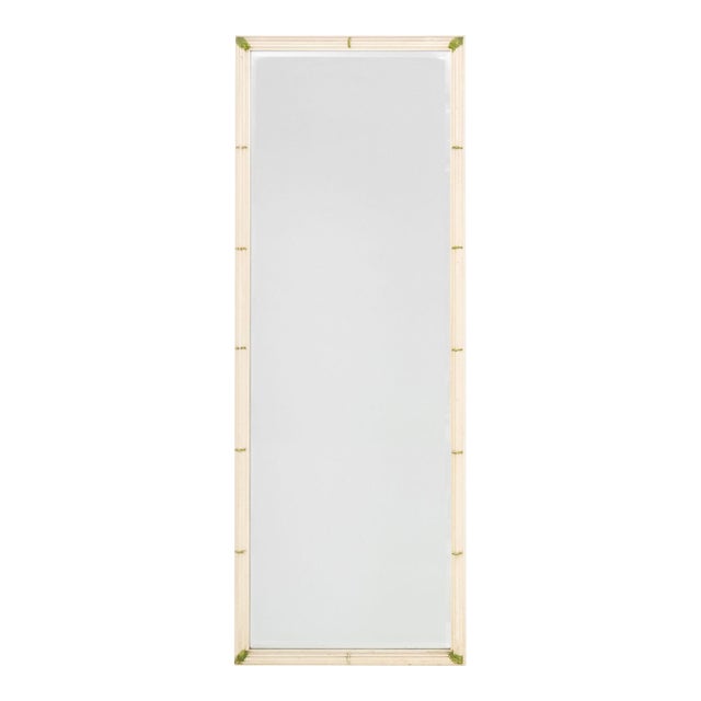 American Faux Bamboo Beveled Full-Length Mirror For Sale